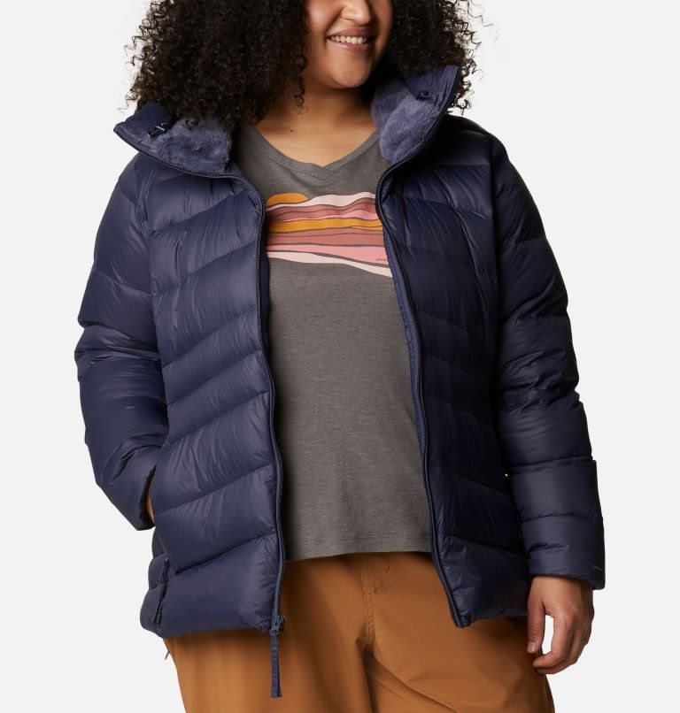 Columbia Autumn Park Hette Dunjakker Dame Marineblå | Plus Size 78256I